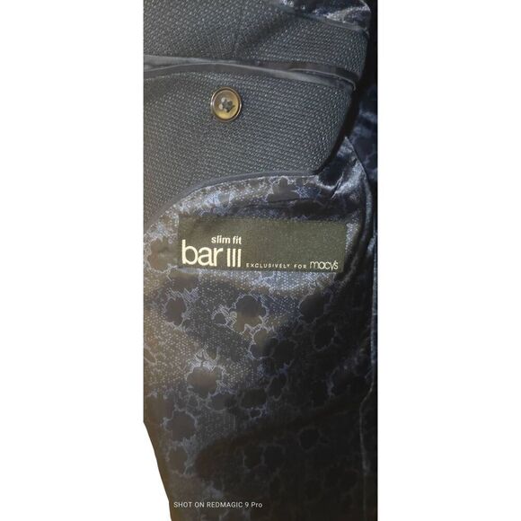 Men's Bar III Navy Slim-Fit Lightweight Sport Coat Size 42 Regular - Picture 9 of 12